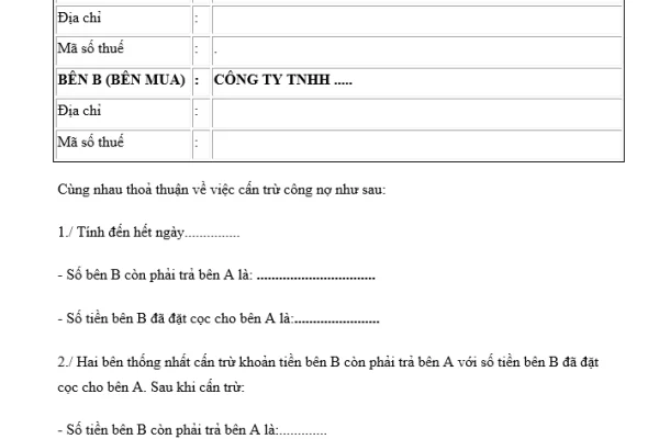 Bù Trừ Công Nợ Là Gì? Mẫu Biên Bản Bù Trừ Công Nợ Mới Nhất