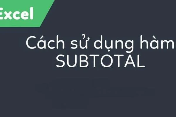 Hướng dẫn sử dụng hàm Subtotal trong excel