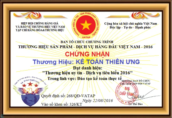 Kế toán Thiên Ưng dạy kế toán uy tín ở Hà Nội, TPHCM