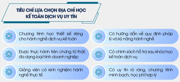 tiêu chí lựa chọn địa chỉ học kế toán dịch vụ uy tín